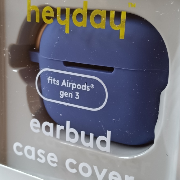 NEW Heyday Earbud Case Airpods Gen 3 Blue Silicone w/ Clip - Picture 4 of 4
